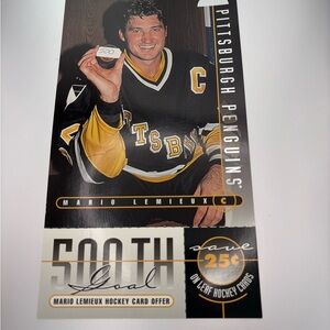 Pittsburgh Penguins Collectible Black and Gold Mario Lemieux Card